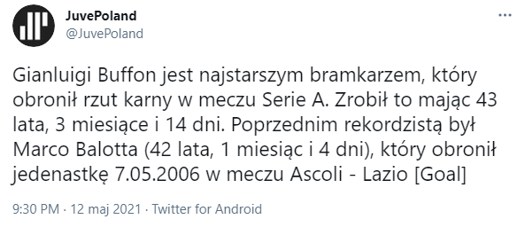 Buffon na koniec przygody z Juventusem POBIŁ REKORD SERIE A!